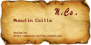 Musulin Csilla névjegykártya